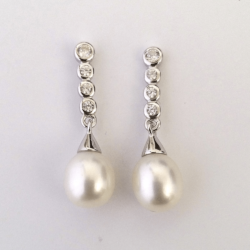 pendientes circonitas perla